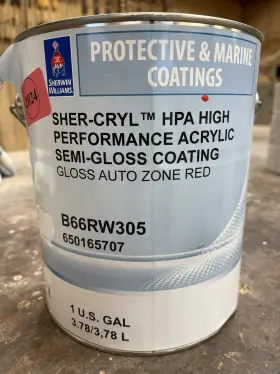 B66rw305 Sherwin-williams Sher-cryl Acrylic Semi-gloss Industrial Paint/ Auto Zone Red