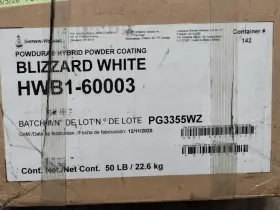 Hwb1-60003 Sherwin-williams Powdura Epoxy Powder Coating Blizzard White 50lbs Hwb1-60003 Sherwin-williams Powdura Epoxy Powder Coating Blizzard White 50lbs