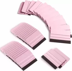 Ri-shimeyao-1427 Shimeyao 24 Pcs Squeegee For Vinyl Decal 4 Inch Black Felt Edge Pink