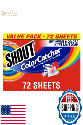 B01b0admp8 Shout Color Catchers Laundry Sheets 72 Count - Prevents Bleeding Mixed L