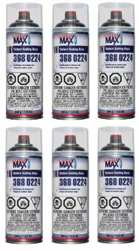 3680224 Spraymax 879910000765 1k Black Texture Coating 6 Pack