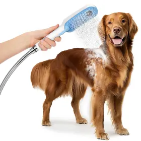 B0g6kvyltw Sr Sun Rise Dog Shower Attachment For Thick Haired Dogs 4 Spray Mode Pet Bath S