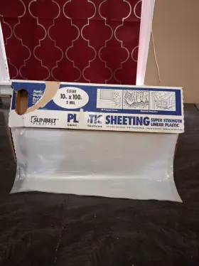 16948 Sunbelt Plastics Plastic Sheeting Roll With Dispenser Box 10ft X 100 Ft Clear 2 Mil 1000 Sq