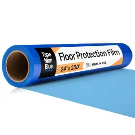 Tapemanblue 744110165296 Floor Protection Film 24 Inch X 200ft Roll Made In Usa Blue Self Adhesive Floo