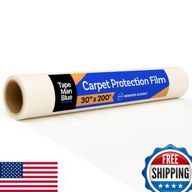 Tapemanblue B09k21rncb Carpet Protection Film 30 Inch X200ft Self-adhesive Plastic Cover