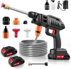 Teodute Vi0014100 Cordless Pressure Washer 1500w 21v Portable 870psi Black