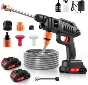 Vi0014100 Teodute Cordless Pressure Washer 1500w 21v Portable 870psi Black