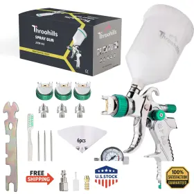 B0cp3qlg75 Throohills Professional Hvlp Spray Gun 1.4/1.7/2.0mm Nozzle High Atomization Pne