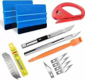 Tl-19 Tiptopcarbon Car Vinyl Wrap Window Tint Film Tool Kits With Felt Red White Blue Orange