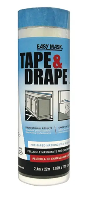 396490 Trimaco Easy Mask 8 Ft. W X 72 L 0.5 Mil Plastic Masking Film 1 Pk