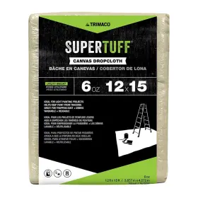 B000dzgqzu Trimaco Supertuff 6 Oz Canvas Drop Cloth 12x15 Ft - Heavy Duty Utility