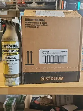 260728 Universal Rust-oleum Metallic Antique Brass Spray Paint 11oz. Pack Of 6