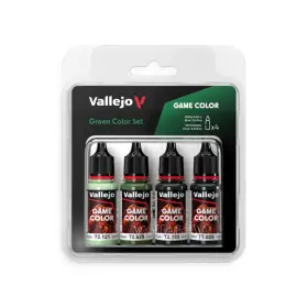 29259 Vallejo - Green Color Set Game Contains 4 Bottles X 18 Ml 0.60 Fl