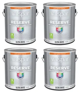 2916583 Valspar Reserve Paint Primer Semi-gloss Interior Tintable White Base 4 Gal New