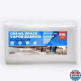 B0fp2kp6ph Vaplinx White Crawl Space Vapor Barrier 10 Mil 12ft X Heavy Duty Pol