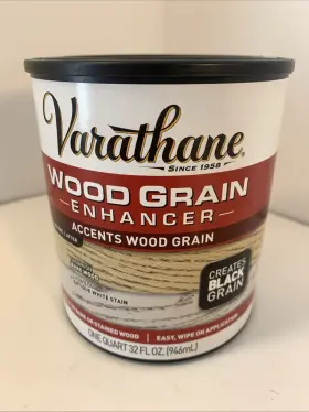 313834 Varathane 020066344764 Semi-transparent Water-based Wood Grain Enhancer Black 1 Quart