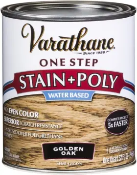 336358 Varathane One Step Water-based Stain And Polyurethane Golden Oak 1-qt