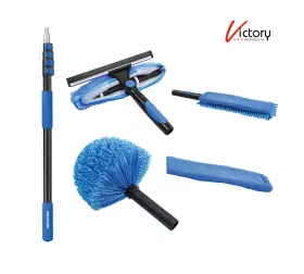 050229ece Vaughan New 12ft 3.6m Telescopic Extension Pole And Cleaning Kit Paint Accessory