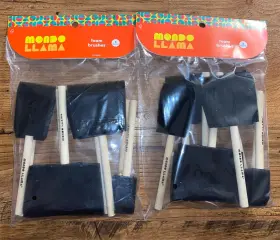 Vermeer 935249975342 Lot Of 2 8count Mondo Llama Poly Foam Brushes For All Paints Stains Varnish Glue