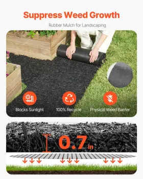 Vevor 197988655923 Rubber Mulch Roll For Landscaping 96 X 22in Mat Pathway