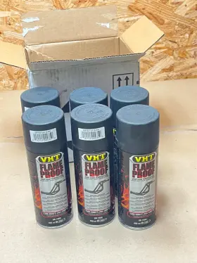 Vht 010155000350 6x Pk Lot Very High Temp 1300-2000 F Header Paint Silica Ceramic Flat Black