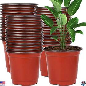 Visit The Augshy Store B085vkvx12 130-pack 6 Inch Plastic Nursery Pots For Seed Starting Succulents And Seedlings