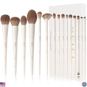 Visit The Beili Store B0crrgcjmx Makeup Brush Set 15pcs Labeled Brushes Premium Synthetic Foundation