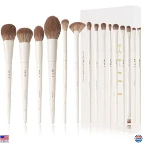 B0crrgcjmx Visit The Beili Store Makeup Brush Set 15pcs Labeled Brushes Premium Synthetic Foundation