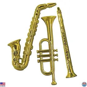 B013tegbjw Visit The Beistle Store Gold Plastic Musical Instruments Set Of 6 Kids Toys Fun Party Favors