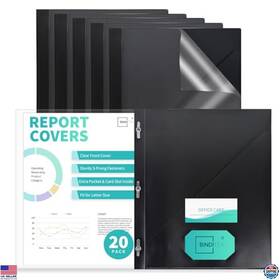 Visit The Binditek Store B0ds2lt28n 20-pack Heavy-duty Clear Front Report Covers 100-sheet Black Backing
