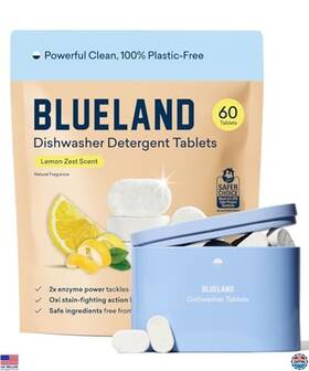 Visit The Blueland Store Kit-az-ad1-lz Eco-friendly Dishwasher Tablets 60 Count Lemon Zest Plastic-free