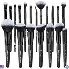Visit The Bueart Design Store B0blhf1hp3 19-piece Ultra Soft Black Dense Hair Makeup Brush Set For Face And Eyes