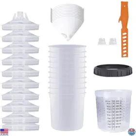 Bl093 Visit The Colodsuhey Store 20oz Disposable Paint Sprayer Gun Cup Kit - 10 Cups Hard Plugs Stirrer