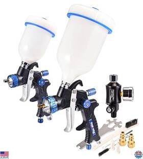 Visit The Dynastus Store 232200 Pro Series Hvlp Air Spray Gun Kit - 2 Piece With 1.0 And 2.0 Nozzles