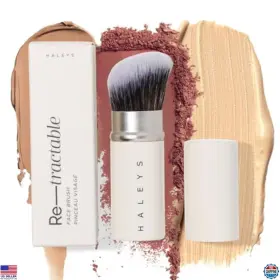 B0fbb2lv5p Visit The Haleys Store Portable Retractable Face Brush - Vegan Dense Angled Bristles Travel