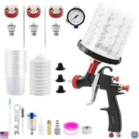 R500b-b650 Visit The Kcnkcn Store R500 Lvlp Air Spray Gun 1.3/1.7/2.0mm Nozzles 650ml Cup And 10 Disposable Cups