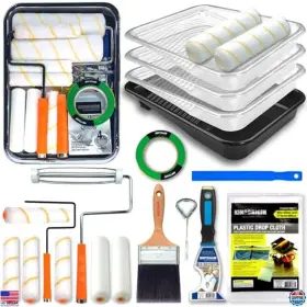 Or-eb30090a Visit The Kingorigin Store King Origin 20-piece Paint Roller Set 9 Inch And 6 Rollers Brushes Trays More