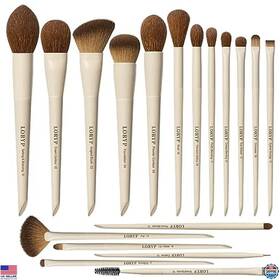 Visit The Loryp Store B0c93wngqj 18-piece Ultra Soft Makeup Brush Set - Labeled Face And Eye Brushes Kit