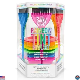 B0ddv1s8px Visit The Punky Store Rainbow Multi-color Hair Dye Brush And Bowl Set - Diy Coloring Kit