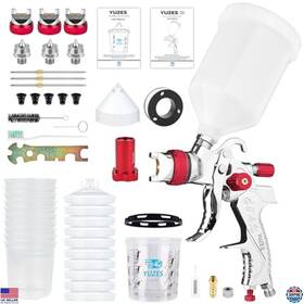 Visit The Yuzes Store 04-rdps Hvlp Spray Gun Set With 1.4mm 1.7mm 2.0mm Nozzles And 10 Disposable Cups