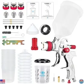 04-rdps Visit The Yuzes Store Hvlp Spray Gun Set With 1.4mm 1.7mm 2.0mm Nozzles And 10 Disposable Cups