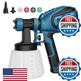 Vonforn B0bzvjwjhq 700w Hvlp Paint Sprayer Gun 4 Nozzles 3 Patterns For Furniture Cabinet