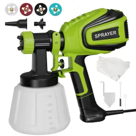 B0fdg8b7t5 Vonforn Vf803 700w Hvlp Electric Paint Sprayer 4 Nozzles 3 Patterns Dark Green