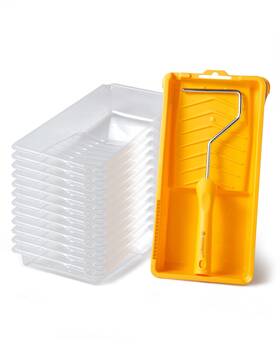 Voomey A01032 4 Inch Paint Roller Tray - 12 Pack Liners And With Frame