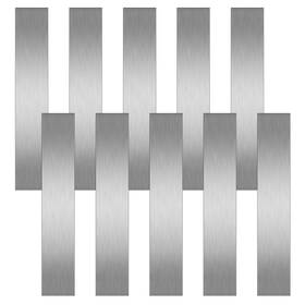 Vrizminfly Vrizminfly-tx-04 10 Pcs 304 Stainless Steel Strips Brushed 1 Inch Width Silver