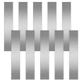 Vrizminfly-tx-04 Vrizminfly 10 Pcs 304 Stainless Steel Strips Brushed 1 Inch Width Silver