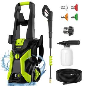 Wattflo 797606669198 Pressure Washer Power With 4 Quick-connect Nozzles Bright Green