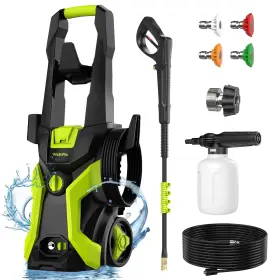 Wattflo 797606669198 Pressure Washer Power With 4 Quick-connect Nozzles Bright Green