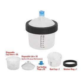 Wt03d0041r Winmax 50 Pack 7 Oz Disposable Paint Spray Gun Cup Kit With Liners &sealing Plugs