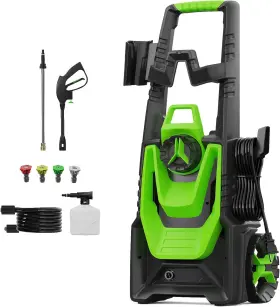 G5059-gr Wissipro Pressure Washer 5000 Psi 3.4 Gpm Power 20ft Hose And 35ft Green